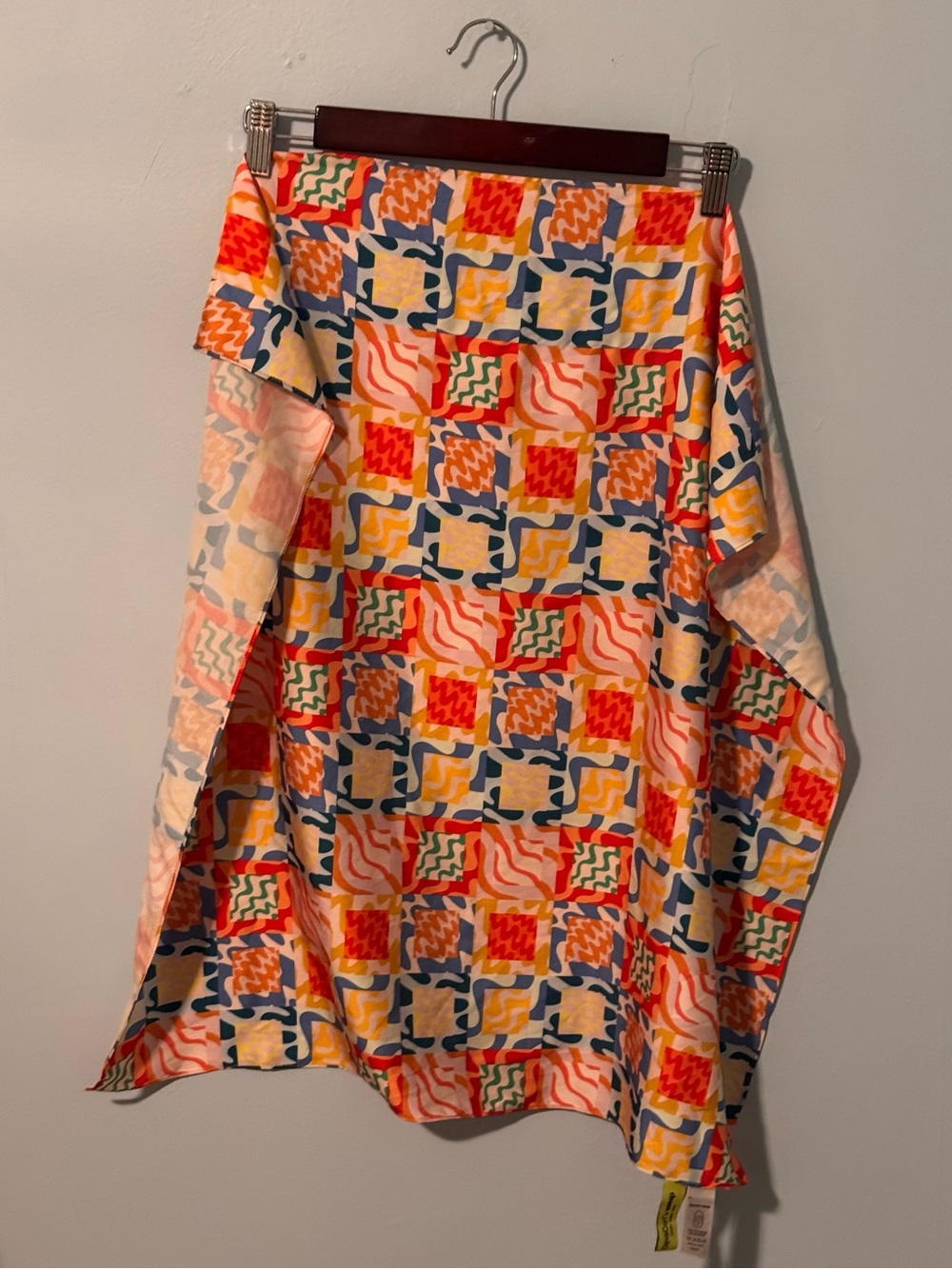 Large Square Bandana Scarf from DevaCurl in Maximalist Color Block Print